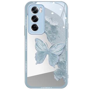 金箔蝴蝶OPPOReno13手机壳轻奢风reno14pro新款reno15女生10pro清新9pro+时尚findx8补妆镜12pro高档镜面玻璃