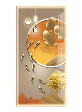 轻奢入户玄关装饰画进门客厅走廊过道挂画新款大气麋鹿竖版墙壁画