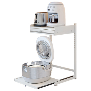 厨房电饭煲置物架台面抽拉式窄款放烧水壶空气炸锅支架小型收纳架