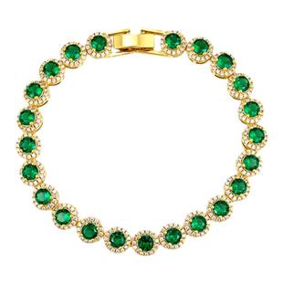 KREAM 镀金绿石网球手链男嘻哈女同款