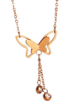 蝴蝶流苏项链女金属不掉色高级感