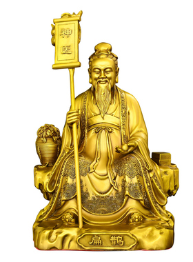 纯黄铜张仲景孙思邈神医华佗铜像