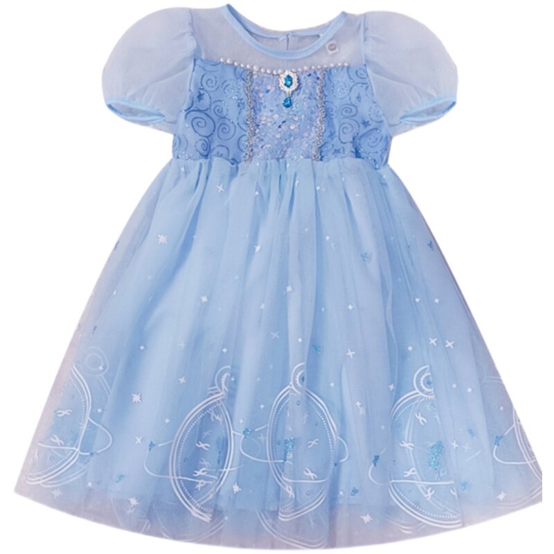 女童公主裙夏装2025新款冰雪奇缘爱沙可爱蓬蓬裙子生日礼服连衣裙