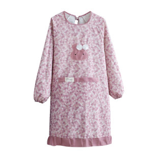 【极速发货】成人家用厨房防水长袖围裙时尚女做饭罩衣带袖围腰