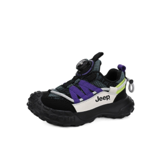 Jeep童鞋男童秋冬皮面登山鞋儿童跑步鞋2025便捷女童跳绳跑步鞋