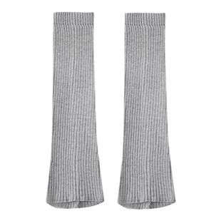 purpleguys竖条纹袜套女秋冬阔腿喇叭ins保暖针织毛线堆堆小腿套
