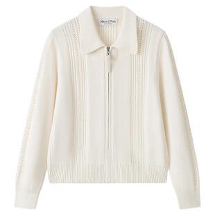 Marc O'Polo/MOP2026春季新款时髦纯色简约翻领毛织开衫女装上衣