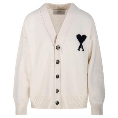 AMI ALEXANDRE MATTIUSSI 25秋冬男士V领羊毛开衫毛衣银泰百货