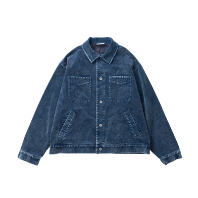 洗水做旧加厚灯芯绒休闲夹克潮