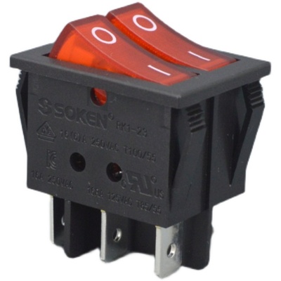 SOKEN跷板开关RK1-23双联