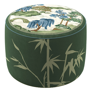 冉忆客厅坐墩蒲团高级感新中式地上懒人沙发脚搭墩子可拆洗晓山青