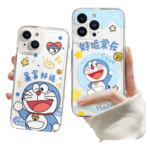 适用苹果17promax手机壳新款女生iphone16pro可爱哆啦A梦15全包14plus硅胶13/12透明xr/mini外壳8/11保护套7