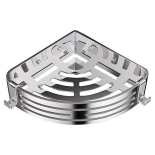 304不锈钢浴室置物架卫生间免打孔壁挂收纳架淋浴房转角三角篮子