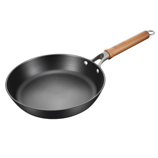 中康铁锅铸铁平底锅无涂层家用加深煎蛋烙饼不粘锅电磁炉牛排煎锅