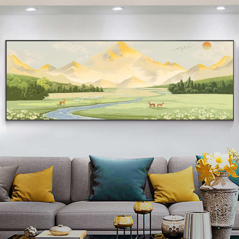 5d钻石画满钻日照金山新款手工点砖十字绣山水风景钻石绣2025客厅