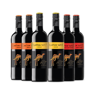 黄尾袋鼠世界系列组合装红酒 西拉+梅洛+加本力葡萄酒750ml*6