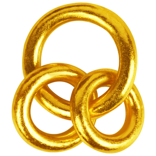 黄金24K纯金三环套环圆卡环金圈足金侧挂文玩手串隔片DIY小配饰件