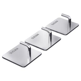 挂钩强力粘胶免打孔厨房浴室门后贴墙壁上无痕粘钩承重不锈钢钩子