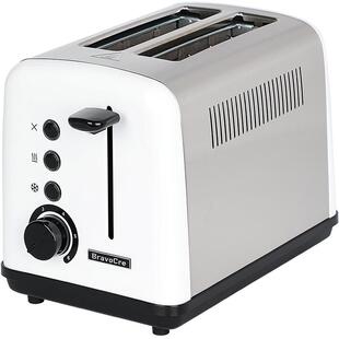 布拉沃白色不锈钢烤面包机吐司多士炉三明治早餐机家用小型吐司机