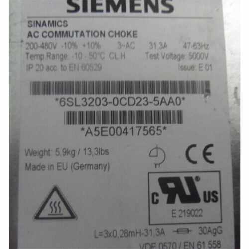 议价6SL3203-0CD23-5AA0电源电抗器6SL32030CD235AA0