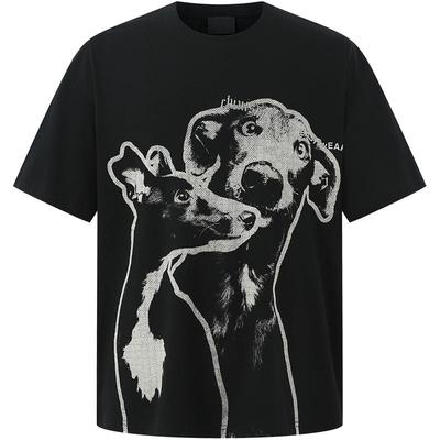 CHINISM赤尘微阔印花短袖T恤男