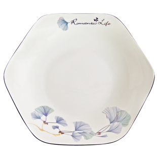 盘子家用高级感陶瓷菜碟子创意网红六边形餐盘好看的菜盘2026新款