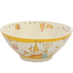 鹿谷川陶瓷斗笠碗高颜值大号陶瓷饭碗宿舍泡面碗可微波炉加热汤碗