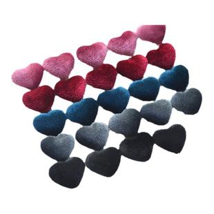 16MM丝绒桃心爱心平底包扣 儿童发饰头饰材料DIY饰品配件发夹装饰