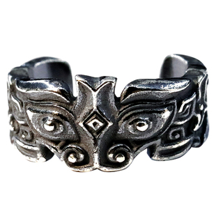 蒙客纯银耳骨夹单只无耳洞男女气质耳廓兽面复古潮男耳夹耳钉原创