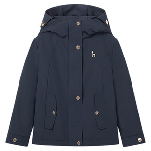 hazzys哈吉斯童装女童棉服2025冬新品中大童棉衣科技三防连帽外套