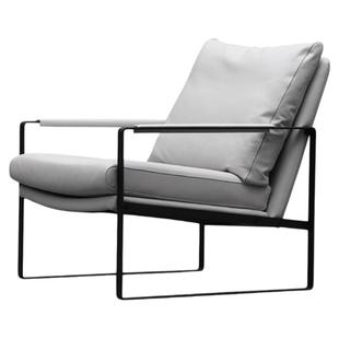 不锈钢单人沙发椅设计师简约客厅休闲椅阳台现代北欧洽谈椅包豪斯