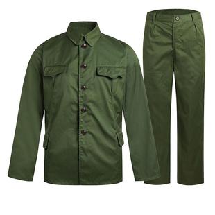 65式涤卡老军套装男涤卡老款服装怀旧干服聚会服六五式绿军衣套装