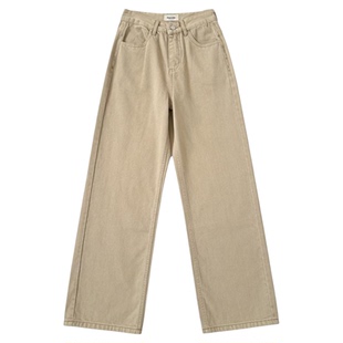 韩系复古百搭高腰直筒休闲裤女2026春季新款垂感显瘦通勤阔腿长裤