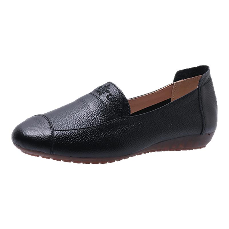 舒适头层牛皮不累脚豆豆鞋软底