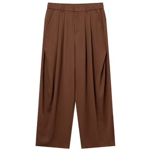 JDV男装商场同款春秋季男士褚红莱赛尔休闲裤阔腿裤子时尚SPL56W6