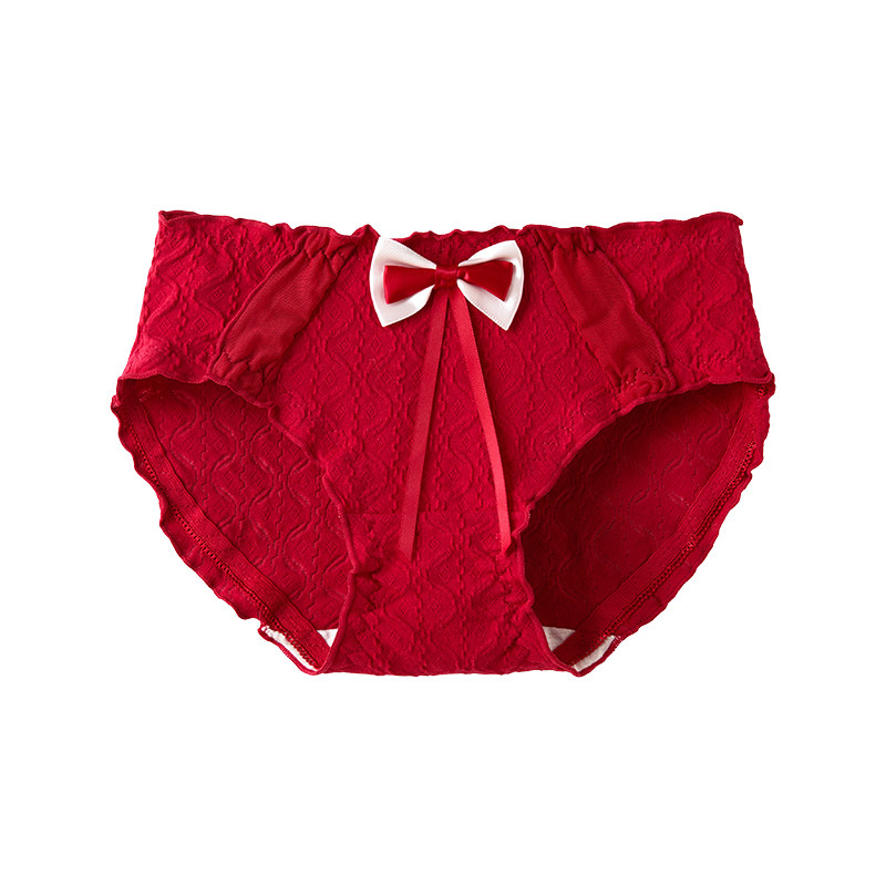都市丽人红色内裤女士A类纯棉抗菌全棉裆本命年结婚少女生三角裤