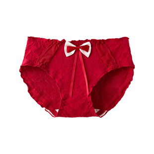 都市丽人红色内裤女士A类纯棉抗菌全棉裆本命年结婚少女生三角裤