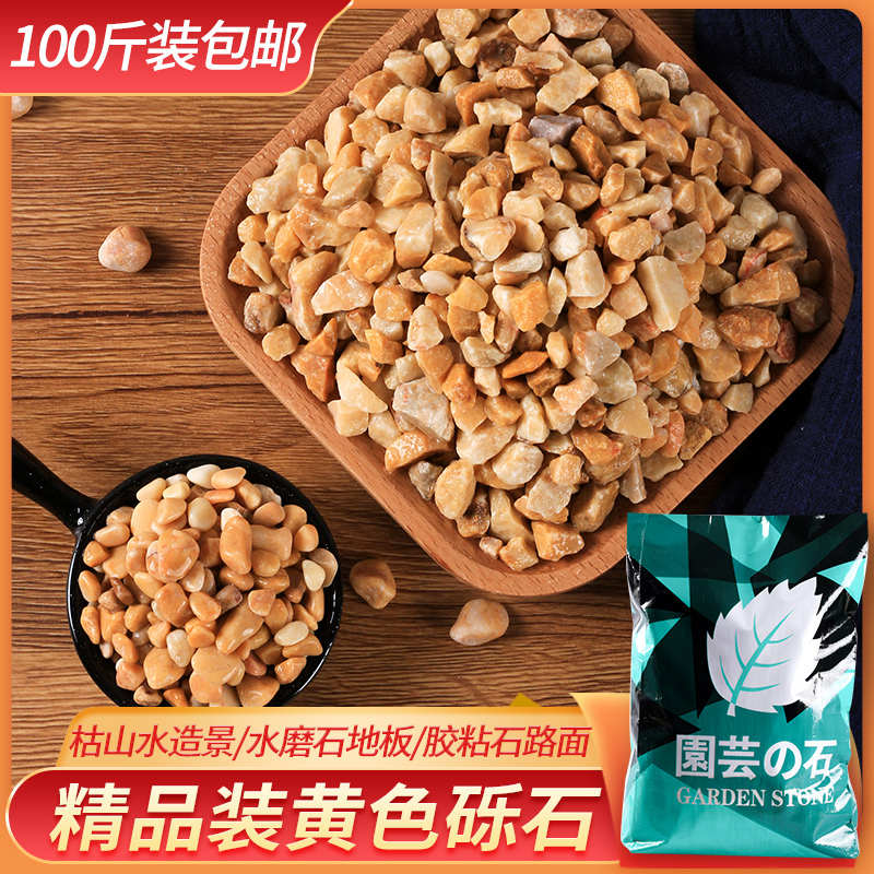 天然黄色砾石石子鹅卵石水洗磨石地面专用枯山水造景铺路装饰
