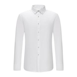 【细条纹】红豆纯棉衬衫男长袖休闲牛津纺全棉短袖衬衣男士寸衫