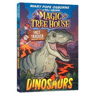 神奇树屋小百科 恐龙 英文原版  Magic Tree House Fact Tracker Graphic Novel Dinosaurs 儿童冒险经典桥梁章节全彩漫画书
