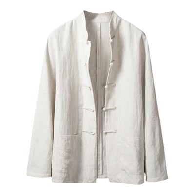 春夏复古衬衣盘扣棉麻衬衫唐装