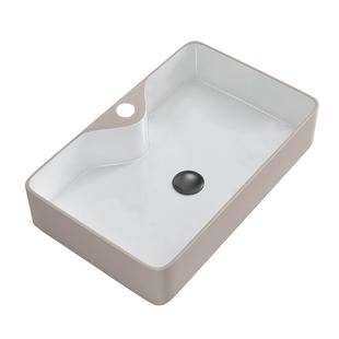 奶油风台上洗手盆家用洗脸盆陶瓷台上盆长方形艺术盆卫生间台面盆