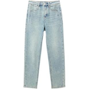 【商场同款】乐町2025春季新款分割线水洗色牛仔烟管裤C2HAF1132*