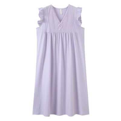 【浪莎】官方正品纯棉无袖睡裙女