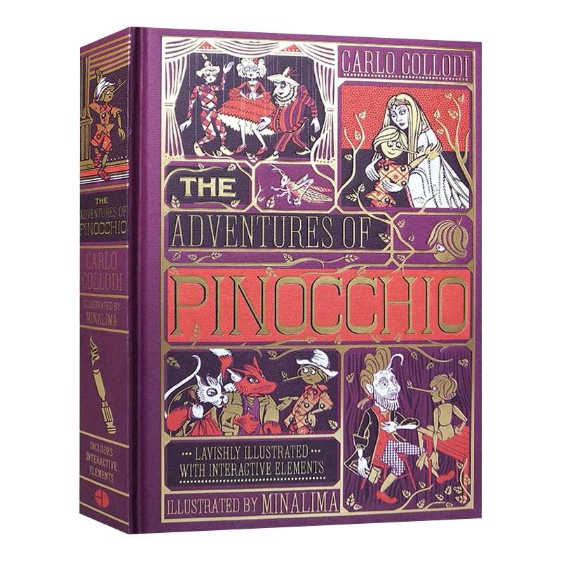 英文原版 The Adventures of Pinocchio 木偶奇遇记 匹诺曹 精装彩绘互动式机关手工立体书 英文版 进口英语原版书籍儿童全英语书