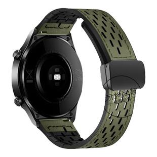 适用OPPOWatch X2手表带S新款透气磁吸扣疯马纹真皮表带watch4pro运动3pro智能watch2男生腕带硅胶女生表链