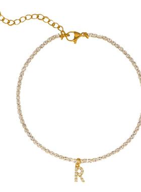 欧美金色镀金满钻手链