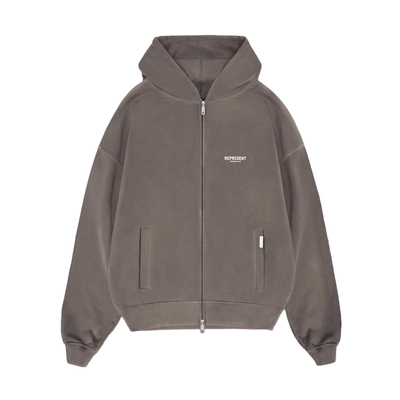 REPRESENT字母印花开衫连帽卫衣