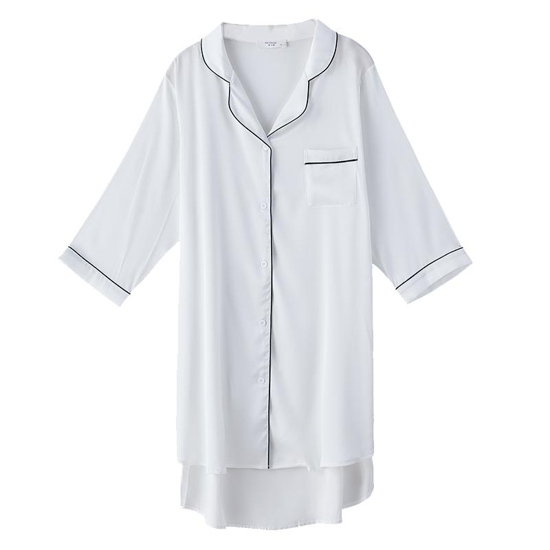 冰丝睡衣女2025年新款性感男友风睡裙女夏季薄款甜美休闲家居服女