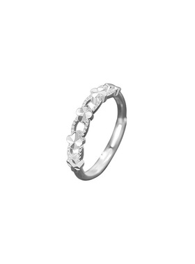 999足银新中式四叶草镂空戒指女轻奢小众开口可调节指环新款简约